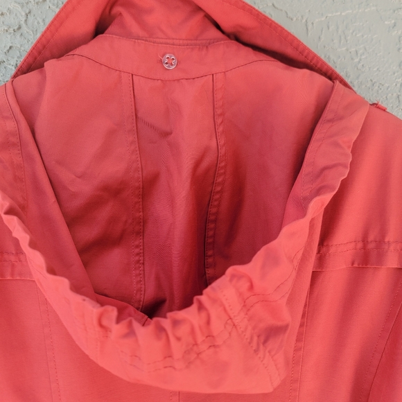 Cole Haan double breasted hooded trench coat red size Large - Picture 10 of 11